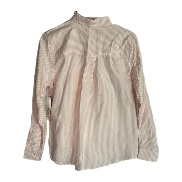 Karen Scott Pink and White Striped Button-Up Shirt, Size PS, NWT - Picture 4 of 8